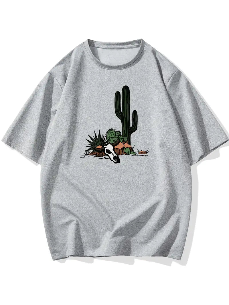 Cactus Print Oversized Tee