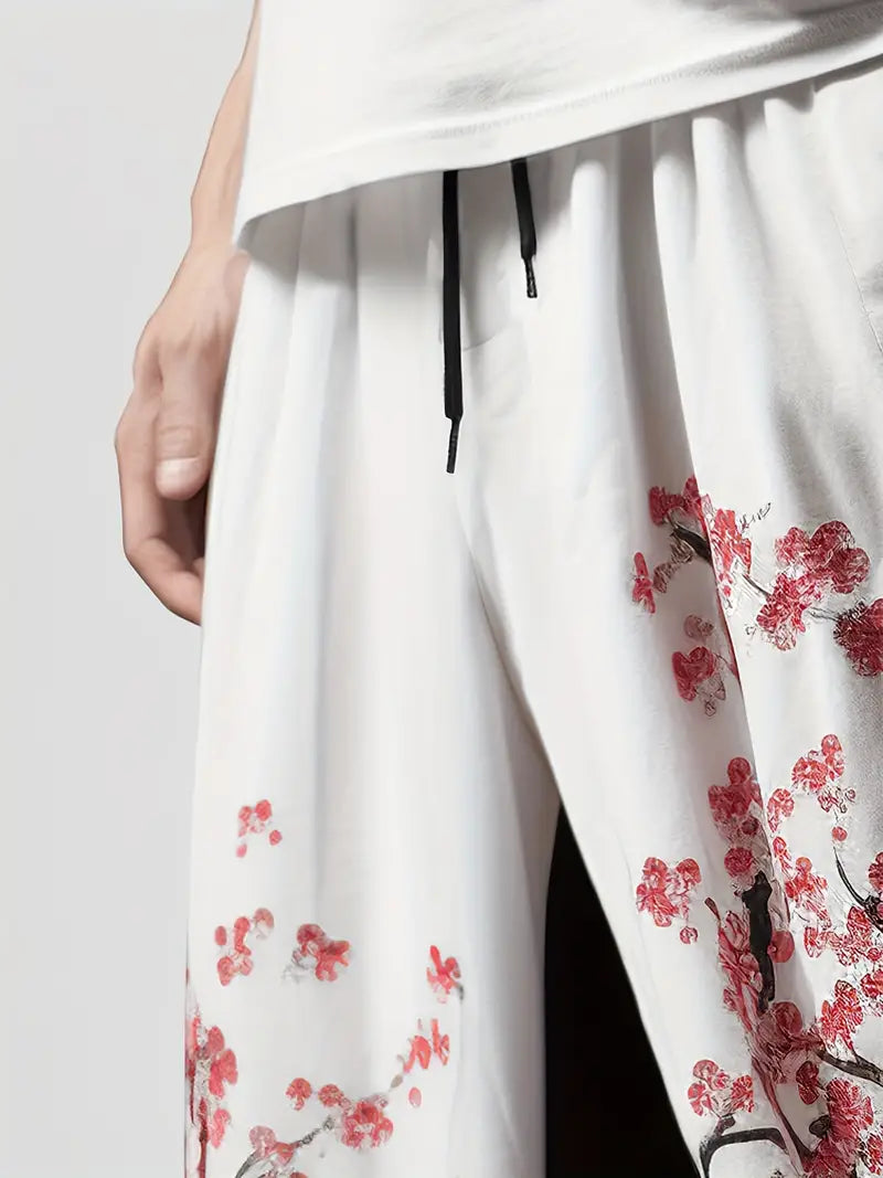 Flower Pattern Casual Pants