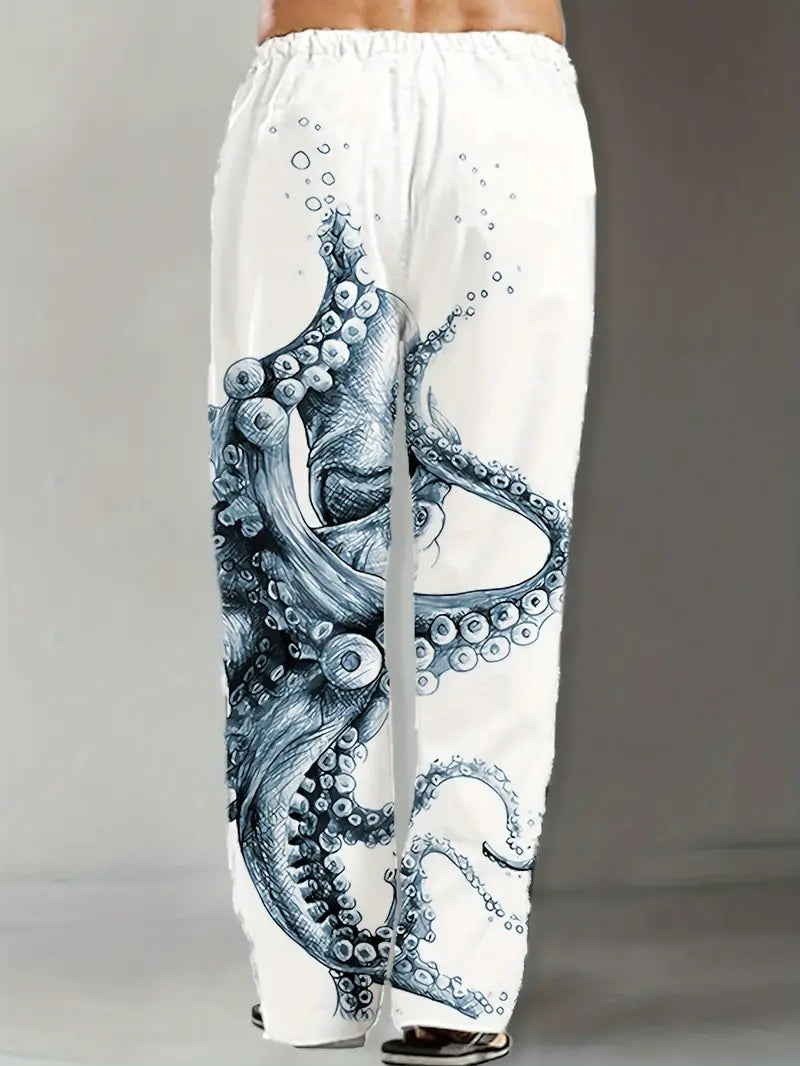 Octopus Print casual pants