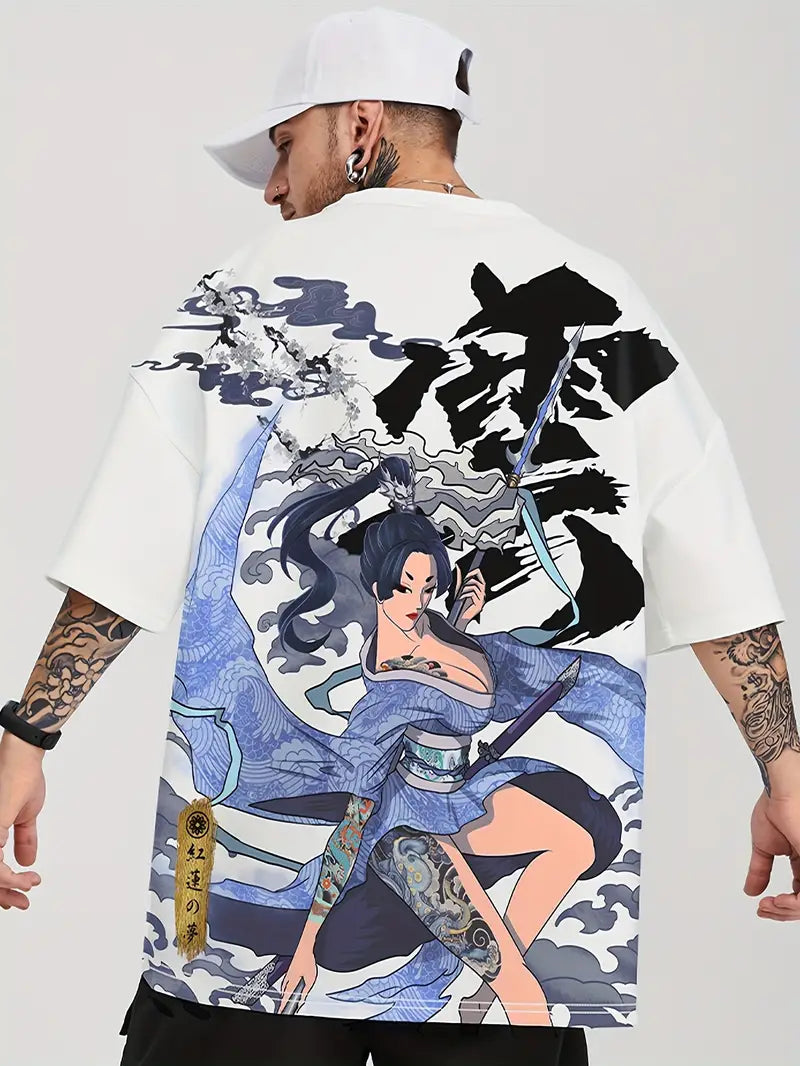 Over Size Anima Print Tee