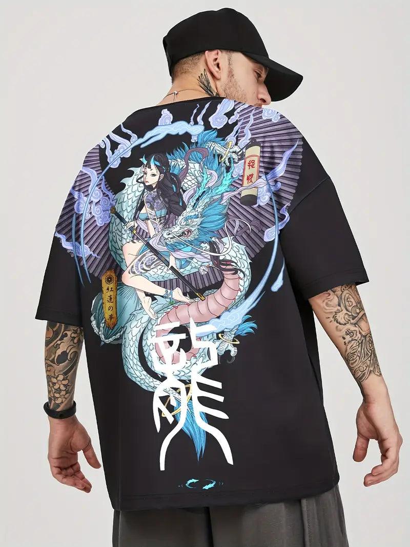 Over Size Anima Print Tee