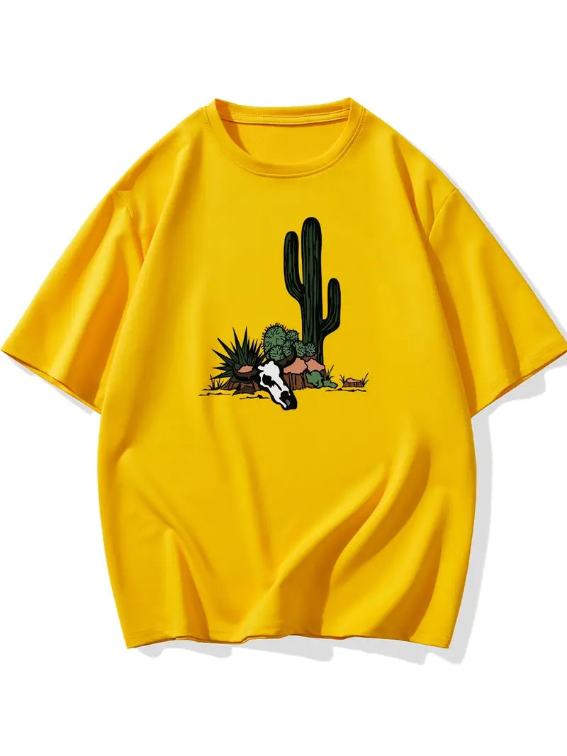 Cactus Print Oversized Tee