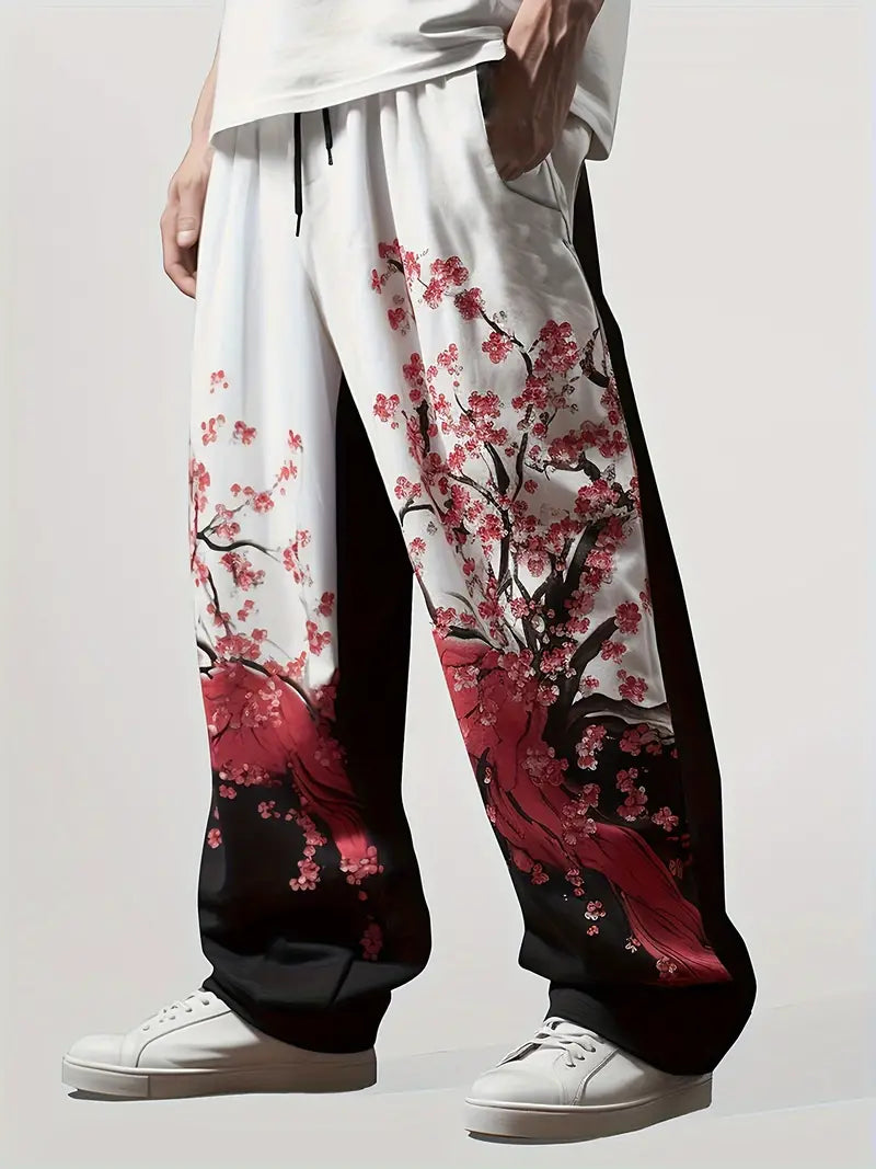 Flower Pattern Casual Pants