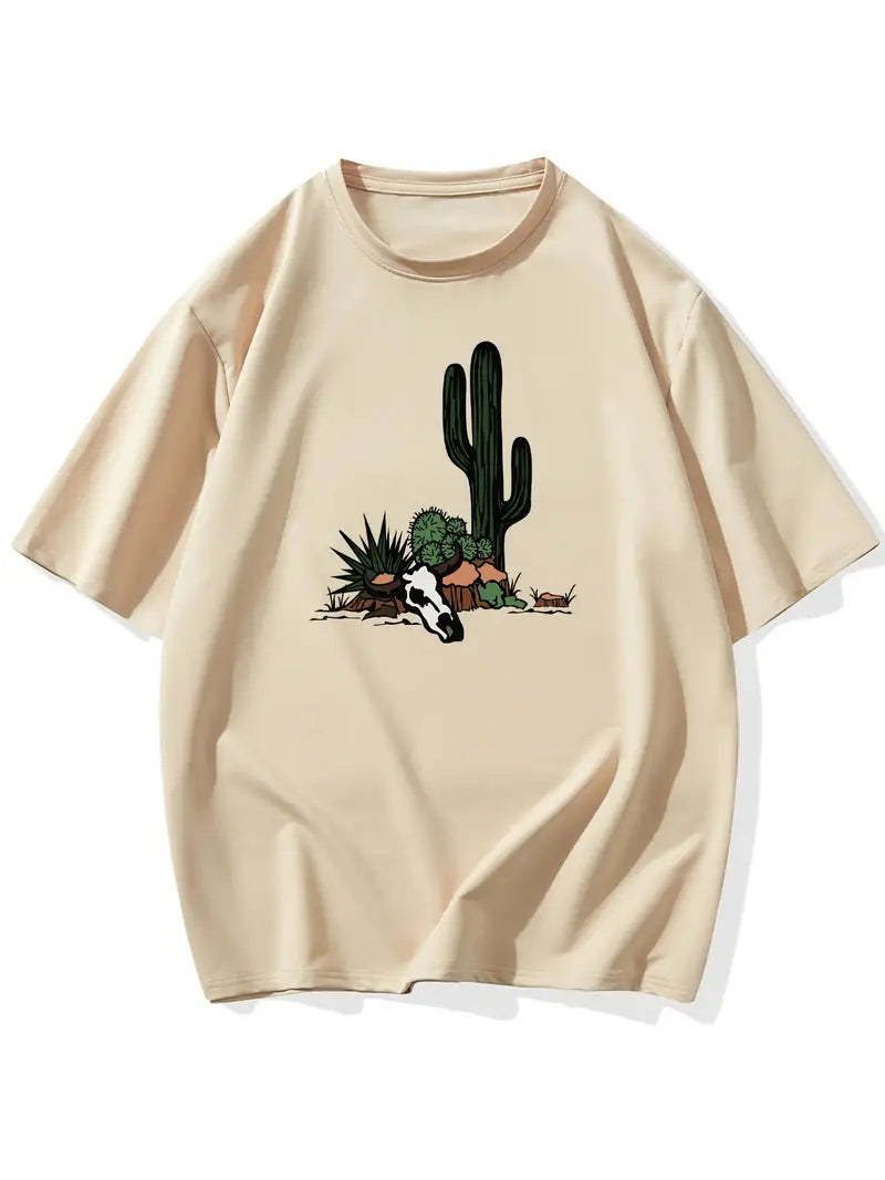 Cactus Print Oversized Tee