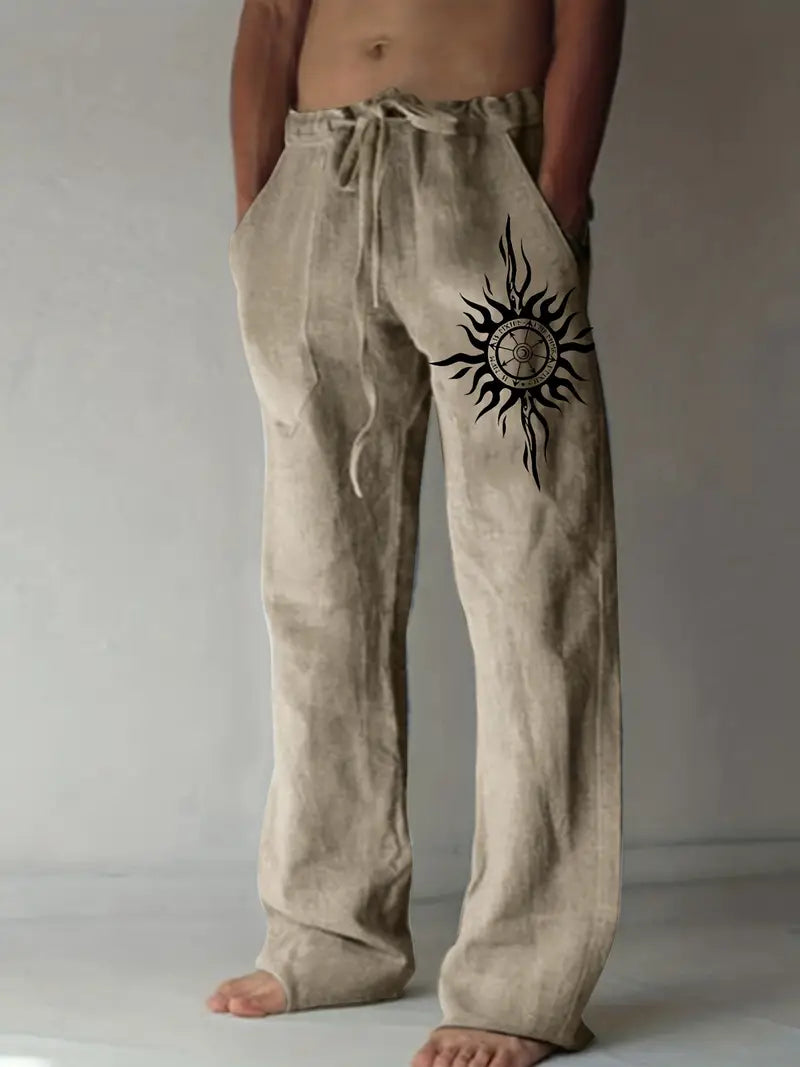 Compass Print Casual Pant's