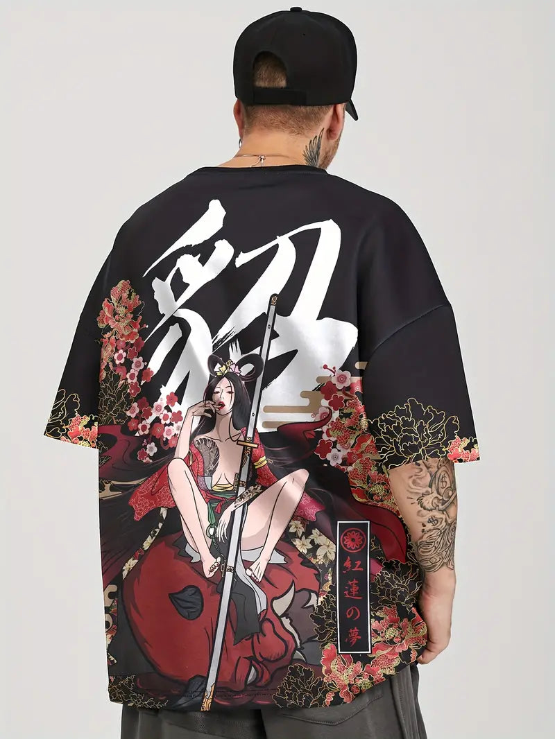 Artistic Beauty Print Oversize Tee