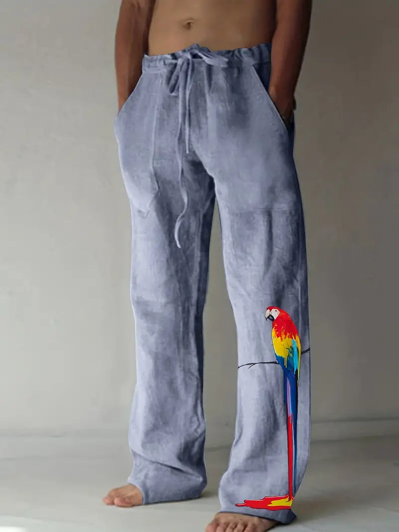 Parrot Print Casual Pants