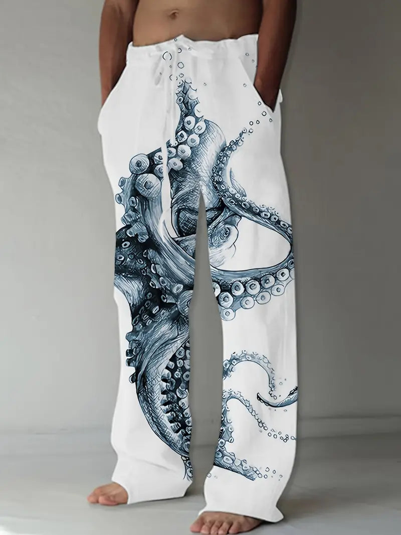 Octopus Print casual pants